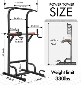 Workout Pull Up & Dip Station Adjustable Multi-Function Home Gym Fitness Equipment