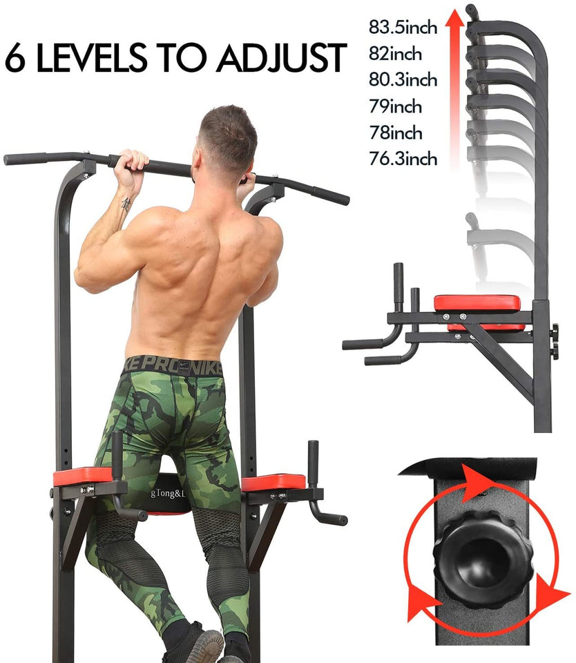 Workout Pull Up & Dip Station Adjustable Multi-Function Home Gym Fitness Equipment