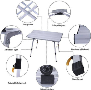 Portable Folding Aluminum Camping Picnic Table