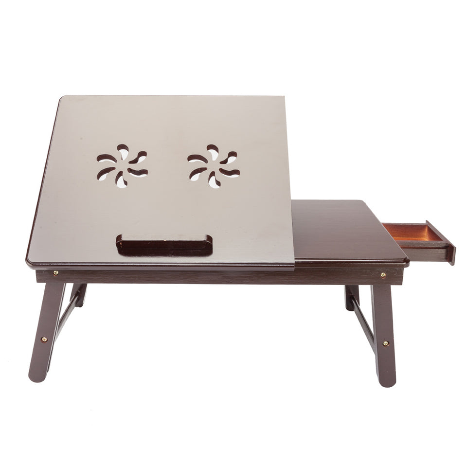 Laptop Desk/Breakfast Serving Bed Table Adjustable 100% Bamboo