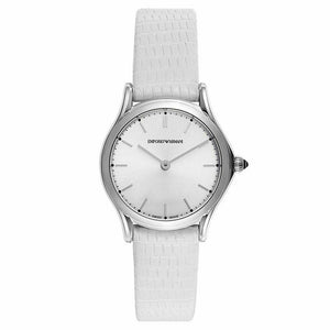 Emporio Armani ARS7004 Swiss Quartz Women's Classic White Leather Watch